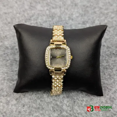 Luxury Golden Stone Studded Ladies Quartz Watch – Stylish & Elegant Design (Black Dial) - বাংলাদেশে সেরা দাম ও আকর্ষণীয় কালেকশন - গ্যালারি