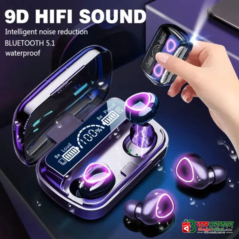 M10 True Wireless Earbuds – Bluetooth 5.1 TWS with 2000mAh Power Bank Charging Case, LED Battery Display, IPX7 Waterproof & Hi-Fi 9D Bass - বাংলাদেশে সেরা দাম ও স্পেসিফিকেশন - গ্যালারি