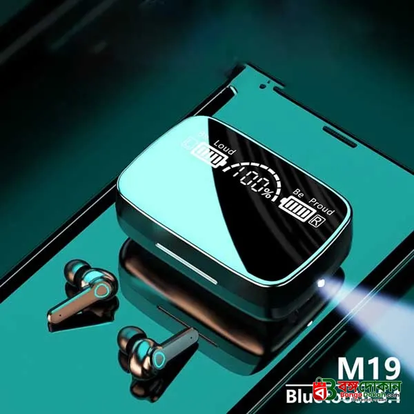M19 True Wireless Earbuds – Bluetooth 5.1 TWS with 2000mAh Power Bank Charging Case, LED Digital Display, Low Latency Gaming & Built-in Flashlight - বাংলাদেশে সেরা দাম ও স্পেসিফিকেশন - গ্যালারি