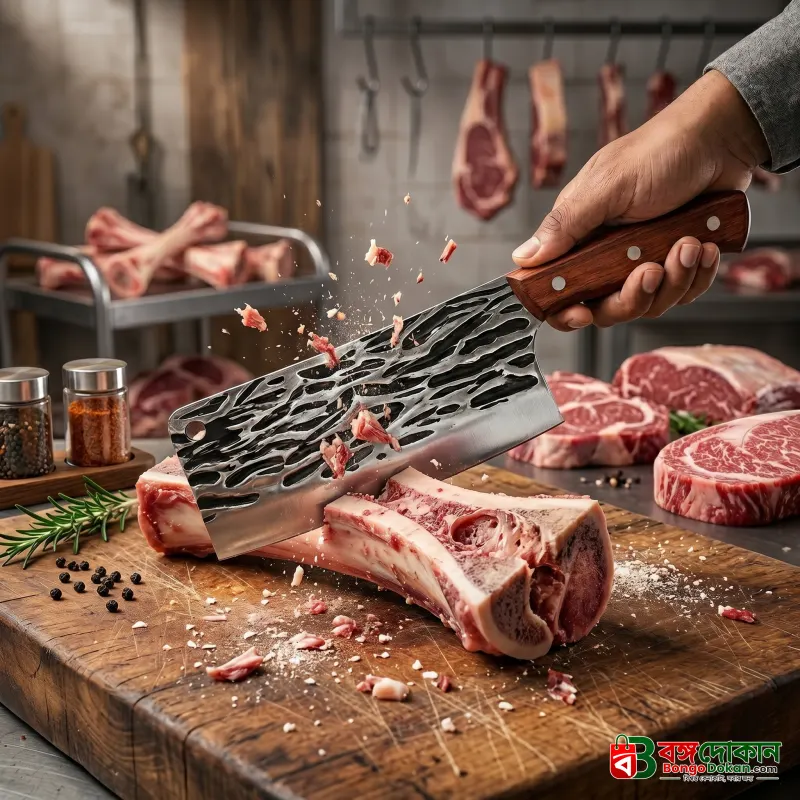 Master Your Kitchen: Premium Hammered Finish Chef's Cleaver - বাংলাদেশে সেরা দাম ও লাইফস্টাইল কালেকশন - গ্যালারি