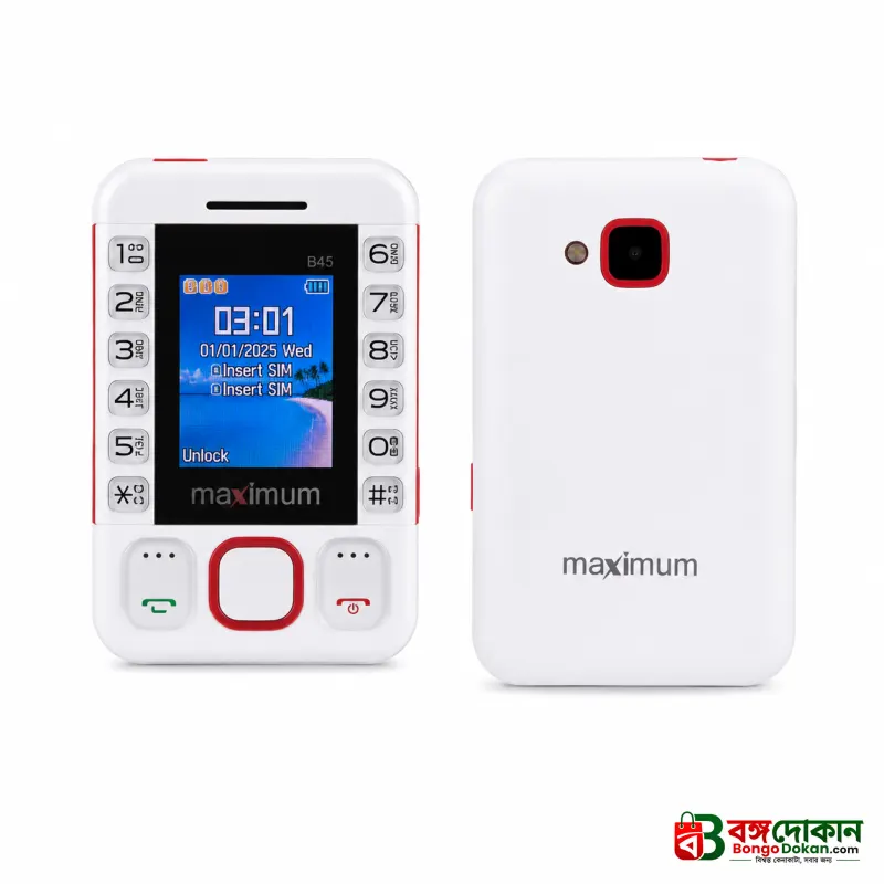 Maximum B45 Mini Card Phone – Compact GSM Phone with Smartphone Bluetooth Sync, Auto Call Recording, 1000mAh Battery, 32GB TF Support & Bright Torch Light - বাংলাদেশে সেরা দাম ও স্পেসিফিকেশন - গ্যালারি