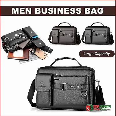 Men's Pu Leather Shoulder Bag (Black shape) - বাংলাদেশে সেরা দাম ও প্রিমিয়াম কোয়ালিটি - গ্যালারি