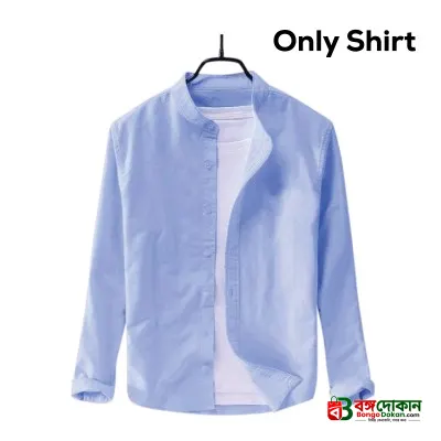 Men's Solid Colour Ban color Shirt  (sky) - বাংলাদেশে সেরা দাম ও নতুন কালেকশন - গ্যালারি