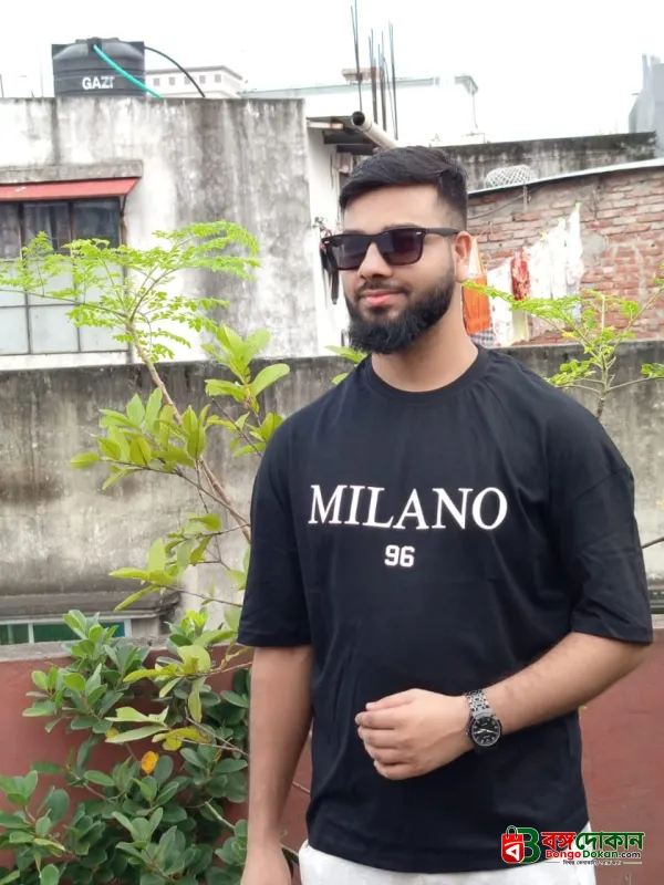 Men's Stylish Drop Shoulder- Milano Black - বাংলাদেশে সেরা দাম ও নতুন কালেকশন - গ্যালারি