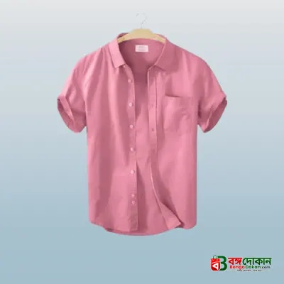 Men's Stylish Half Sleev Casual Solid Shirt ( Pink ) - বাংলাদেশে সেরা দাম ও নতুন কালেকশন - গ্যালারি