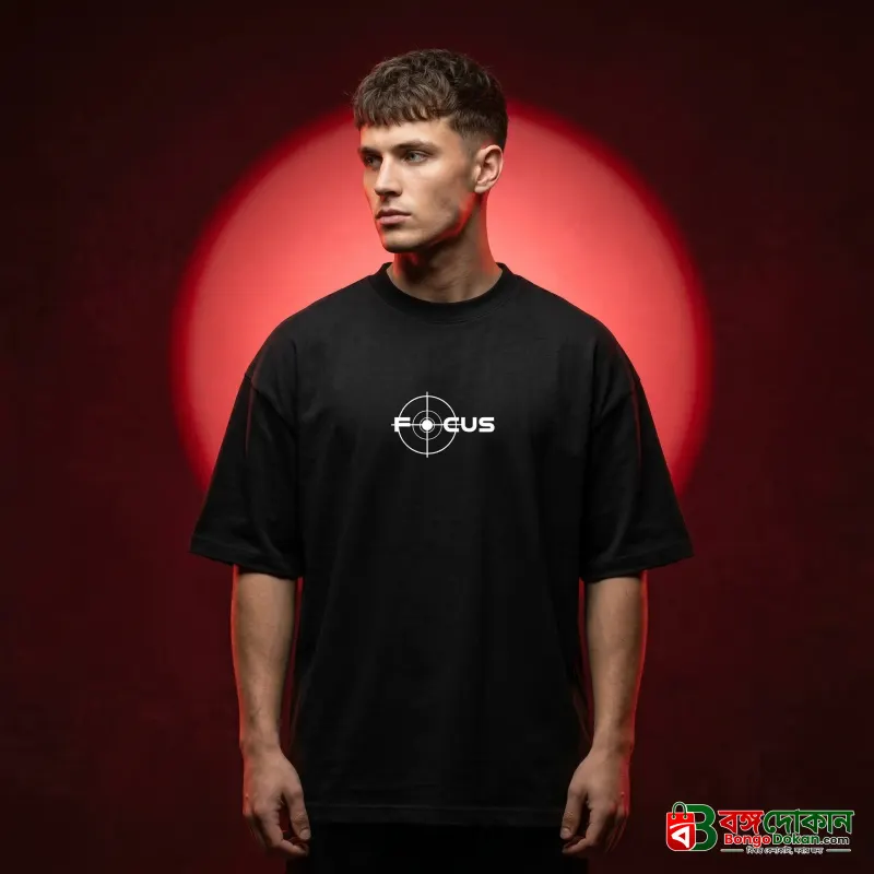 Men's Stylish Premium Drop Shoulder - Black - বাংলাদেশে সেরা দাম ও নতুন কালেকশন - বাংলাদেশে সেরা অফার ও দাম