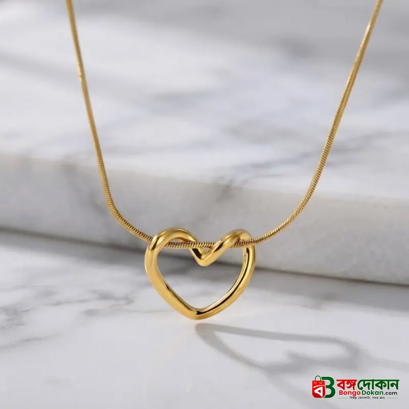 Minimalist Twisted Open-Heart Pendant Necklace - বাংলাদেশে সেরা দাম ও এক্সক্লুসিভ ডিজাইন - গ্যালারি