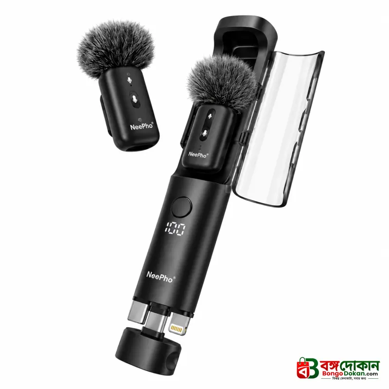 NeePho NP-63 Wireless Lavalier Microphone Kit – Plug & Play Noise Cancelling Mic with Portable Design for Content Creators, Interviews & Vlogging - বাংলাদেশে সেরা দাম ও স্পেসিফিকেশন - গ্যালারি