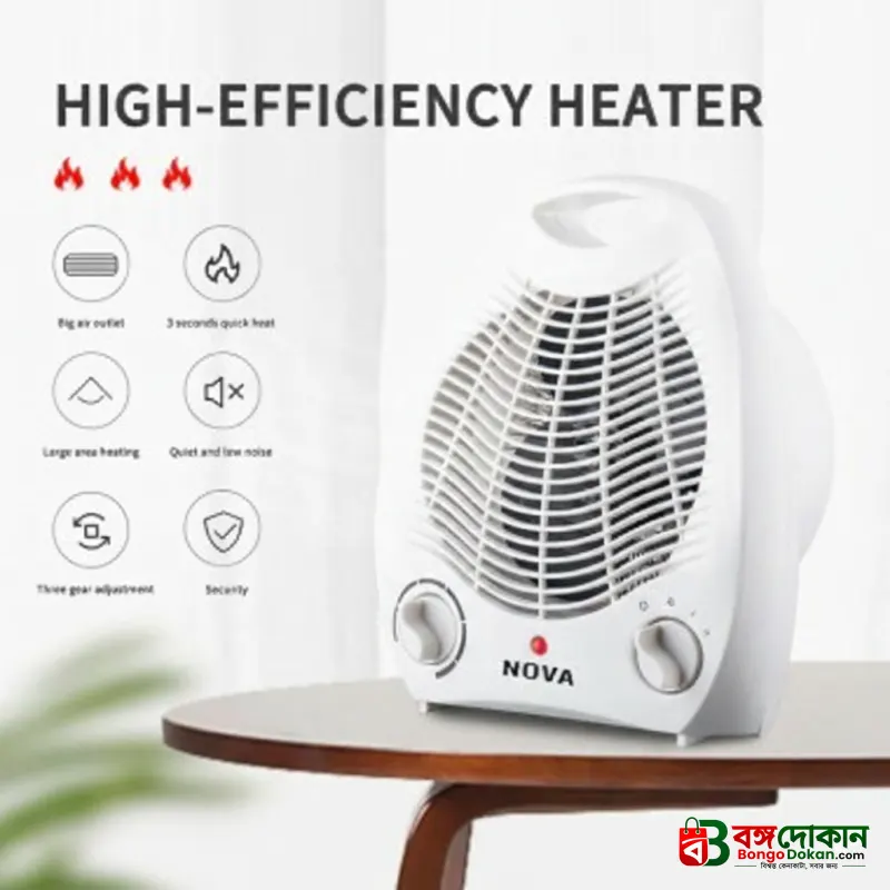 NOVA REP-1201A Electric Fan Room Heater 2000W - বাংলাদেশে সেরা দাম ও স্পেসিফিকেশন - গ্যালারি