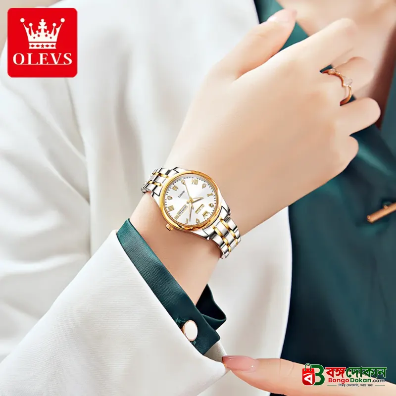 Olevs 5563 Couple Watch tow tone chain (white dial) - বাংলাদেশে সেরা দাম ও নতুন কালেকশন - গ্যালারি