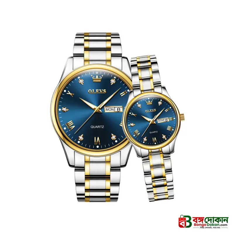 Olevs 5563 Luxury Fashion Round Women’s Watch – Silver & Blue - বাংলাদেশে সেরা দাম ও আকর্ষণীয় কালেকশন - গ্যালারি