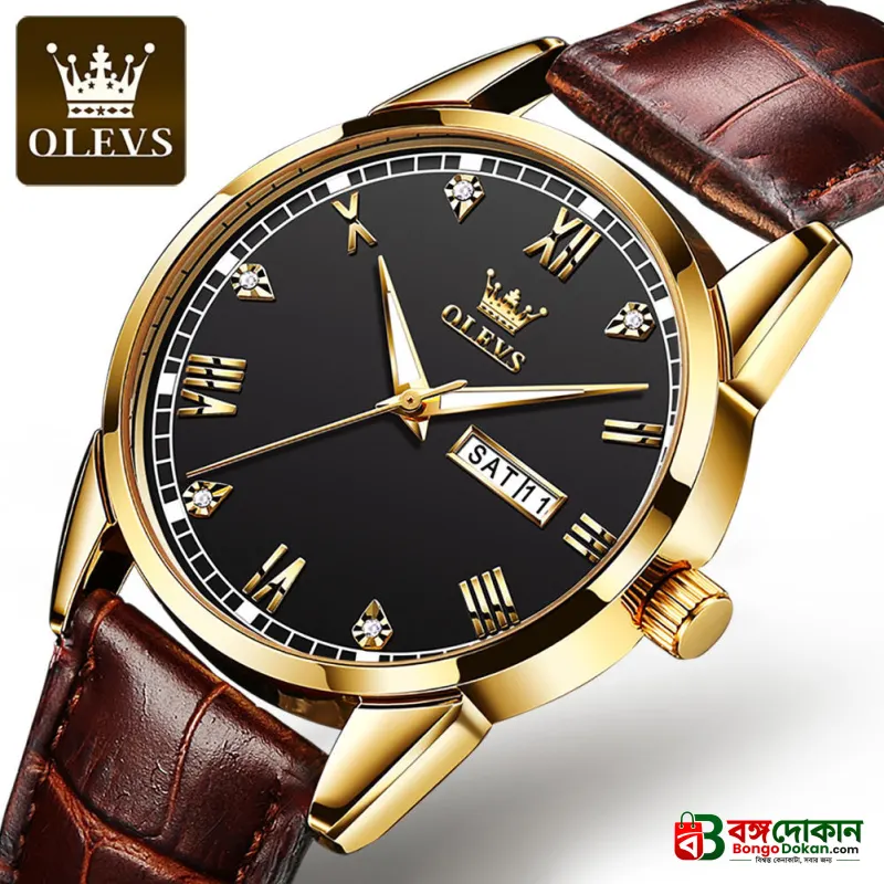 OLEVS 6896 Luxury Simple and Modern Watch (Black) - বাংলাদেশে সেরা দাম ও নতুন কালেকশন - গ্যালারি