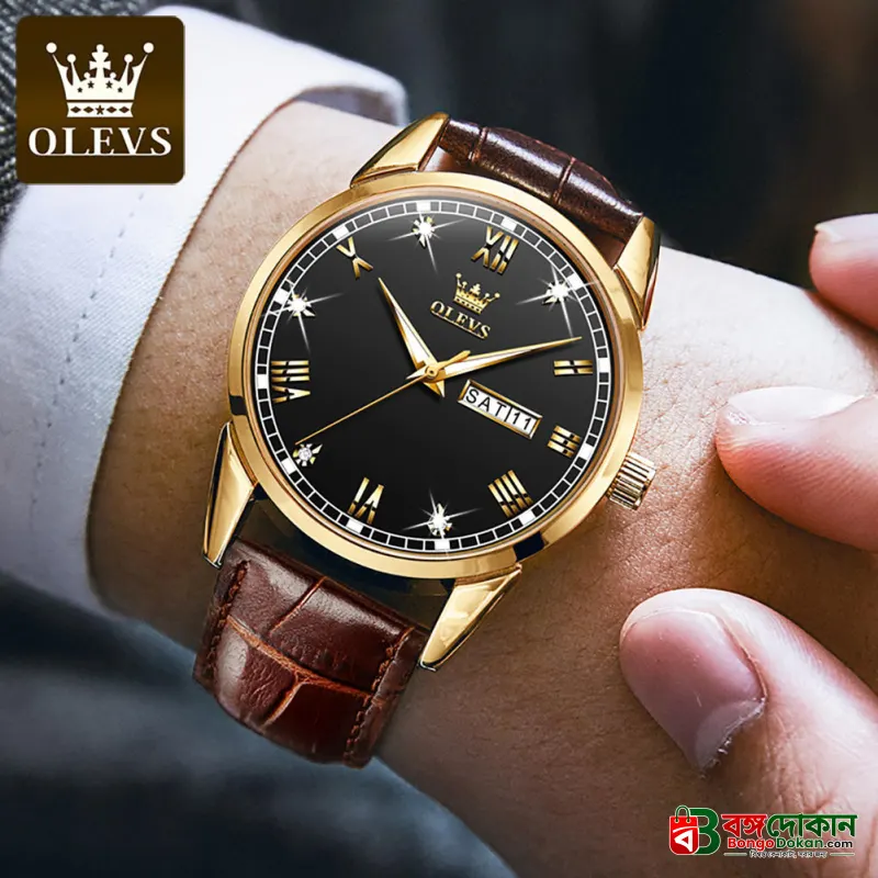 OLEVS 6896 Luxury Simple and Modern Watch (Black) - বাংলাদেশে সেরা দাম ও নতুন কালেকশন - গ্যালারি