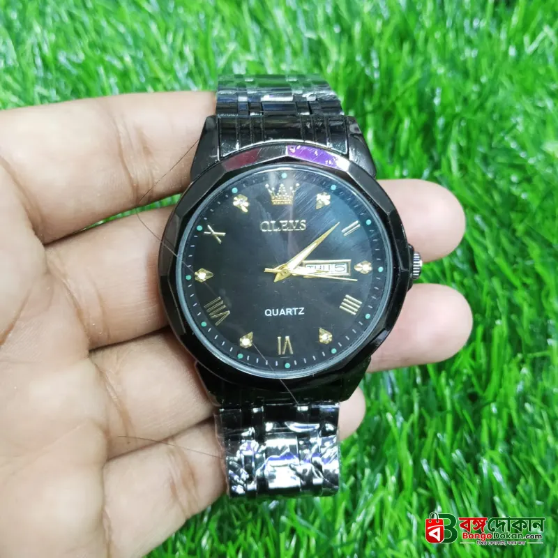 Olevs  Stainless Steel fashionable  Couple watches Full Black - বাংলাদেশে সেরা দাম ও নতুন কালেকশন - গ্যালারি