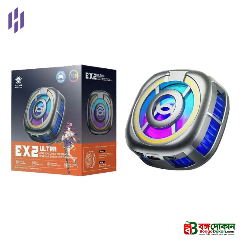 Plextone EX2 Ultra RGB Magnetic Mobile Phone Cooler – Advanced Semiconductor Refrigeration, Fast Cooling, MagSafe Compatible, Lightweight 63g & Silent High-Speed Fan for Gaming - বাংলাদেশে সেরা দাম ও স্পেসিফিকেশন - গ্যালারি