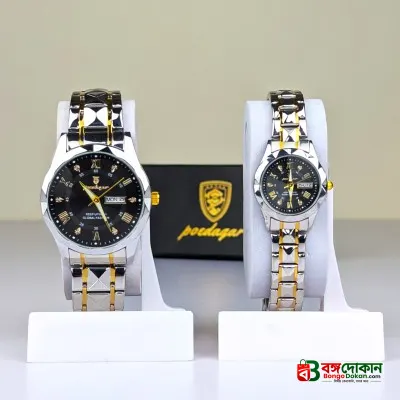 Poedagar Luxury Couple Watch (Water Resistant) - বাংলাদেশে সেরা দাম ও নতুন কালেকশন - গ্যালারি