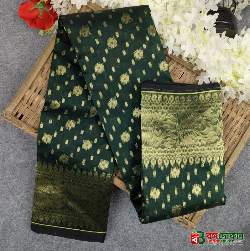 Premium Half Silk Jamdani Saree Combo Set - Green - বাংলাদেশে সেরা দাম ও আকর্ষণীয় কালেকশন - গ্যালারি