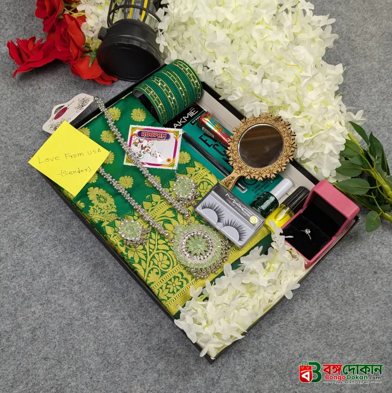 Premium Silk Katan Saree Combo Set - Green - বাংলাদেশে সেরা দাম ও আকর্ষণীয় কালেকশন - গ্যালারি