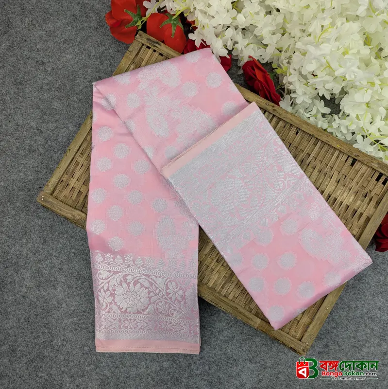 Premium Silk Katan Saree Combo Set - Light Pink - বাংলাদেশে সেরা দাম ও আকর্ষণীয় কালেকশন - গ্যালারি