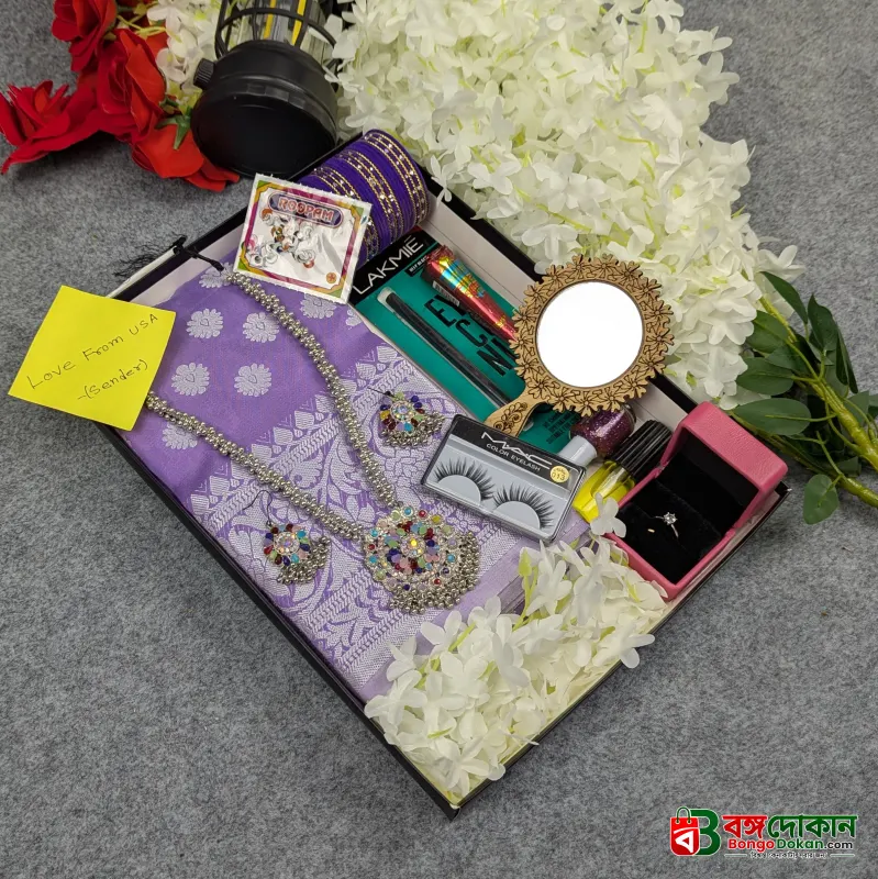 Premium Silk Katan Saree Combo Set - Lavender - বাংলাদেশে সেরা দাম ও আকর্ষণীয় কালেকশন - গ্যালারি