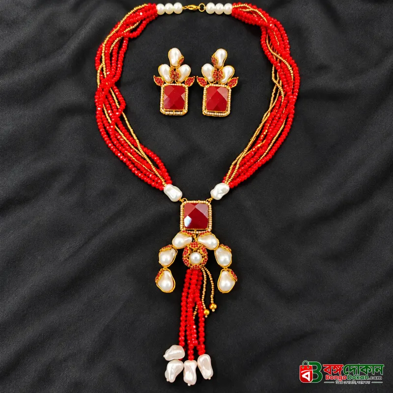 Premium Turkish Crystal and Pearl Necklace Set - বাংলাদেশে সেরা দাম ও এক্সক্লুসিভ ডিজাইন - বাংলাদেশে সেরা অফার ও দাম