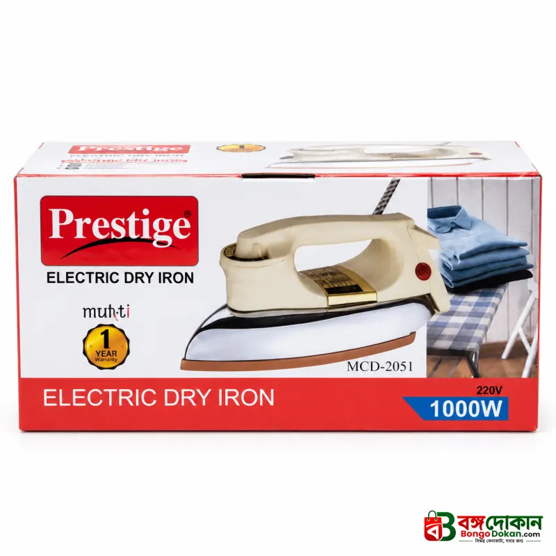 Prestige Heavy Body Dry Iron 1000W – Fast Heating Non-Stick Soleplate Press for Smooth, Wrinkle-Free & Effortless Daily Clothing Ironing - বাংলাদেশে সেরা দাম ও স্পেসিফিকেশন - গ্যালারি