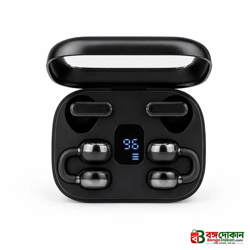 Q10 HiFi Stereo Sports Wireless Earbuds (2 Pairs) – 4-in-1 Combo Set with In-Ear & Open-Ear Clip Design, Bluetooth 5.4, LED Digital Display & IPX4 Waterproof - বাংলাদেশে সেরা দাম ও স্পেসিফিকেশন - গ্যালারি