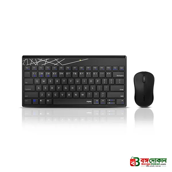 Rapoo 8000S Wireless Keyboard and Mouse Combo (Black) – 2.4GHz Stable Wireless, Spill-Resistant Design, 1000 DPI Optical Mouse, Long Battery Life & 2-Year Warranty - বাংলাদেশে সেরা দাম ও স্পেসিফিকেশন - গ্যালারি