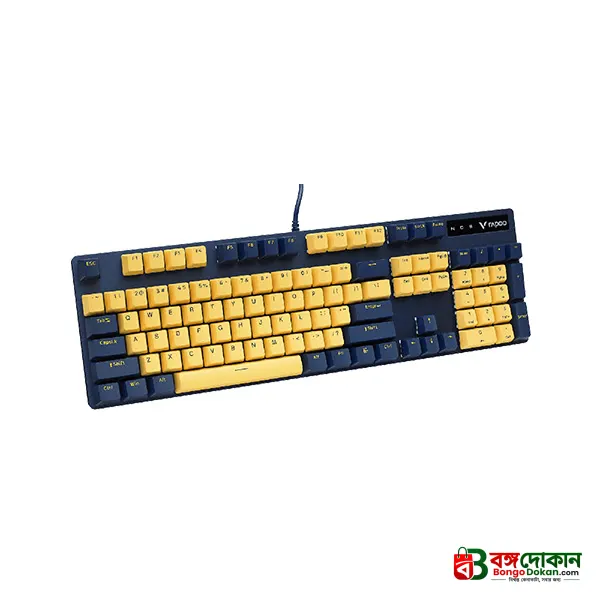 Rapoo V500 Pro Yellow-Blue Mechanical Gaming Keyboard – Full-Size 104-Key Layout, Tactile Mechanical Switches, Backlit Illumination, Anti-Ghosting & Durable Dual-Tone Design - বাংলাদেশে সেরা দাম ও স্পেসিফিকেশন - গ্যালারি