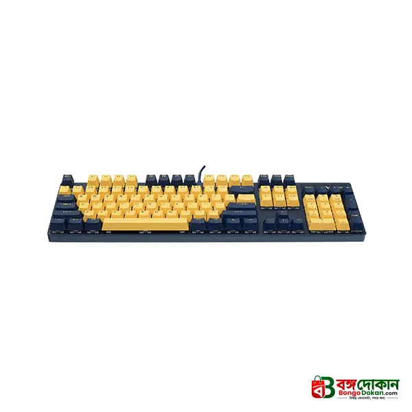 Rapoo V500 Pro Yellow-Blue Mechanical Gaming Keyboard – Full-Size 104-Key Layout, Tactile Mechanical Switches, Backlit Illumination, Anti-Ghosting & Durable Dual-Tone Design - বাংলাদেশে সেরা দাম ও স্পেসিফিকেশন - গ্যালারি