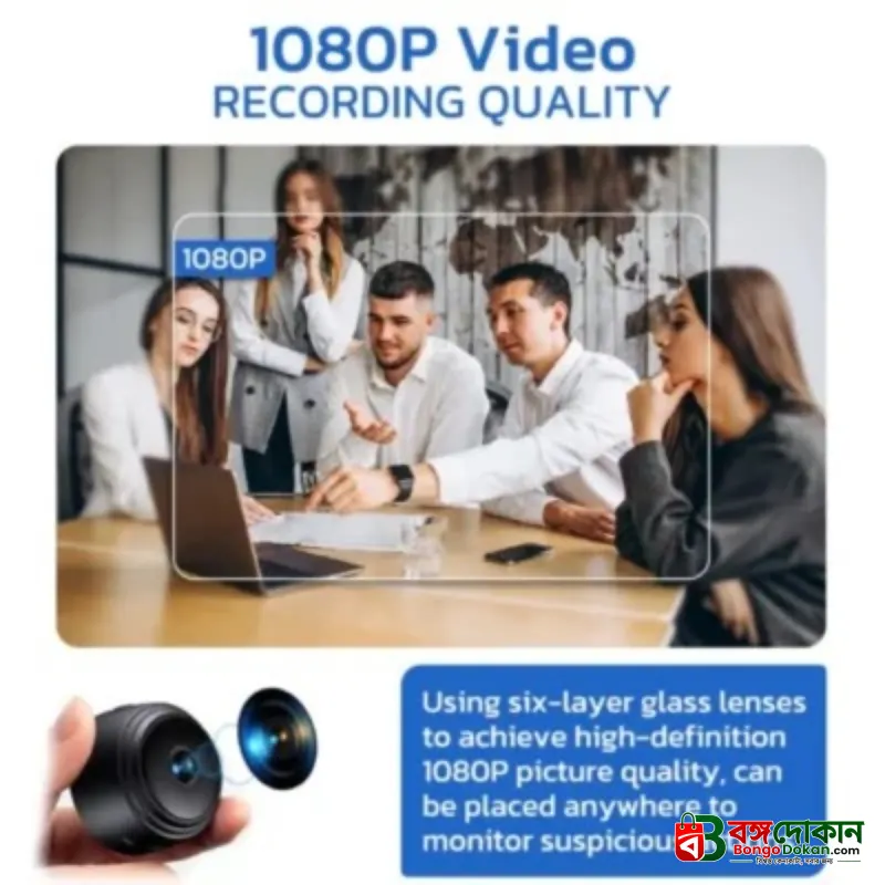 Rechargeable GFOUK™ Minieye Nanny Cam Full HD – Mini Hidden Spy Camera with 1080P Wireless WiFi, Mobile App Control & 128GB SD Card Support - বাংলাদেশে সেরা দাম ও স্পেসিফিকেশন - গ্যালারি