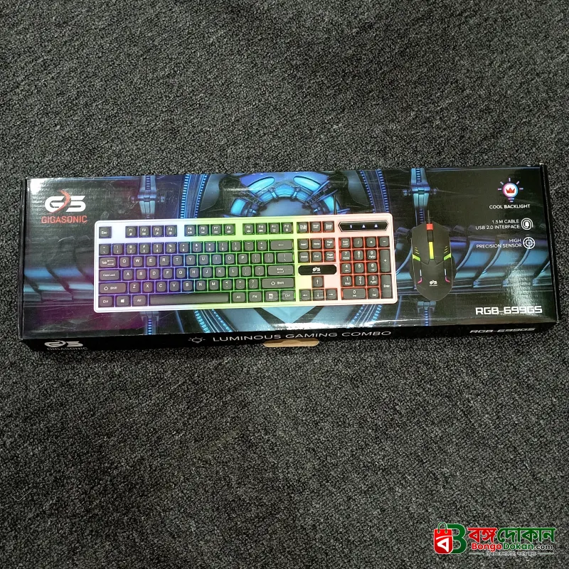 RGBB 699GS RGB USB Wired Gaming Keyboard and Mouse Combo – Standard Multifunctional Keyboard with Vibrant RGB Backlighting, Fashion Design & Laptop Compatibility - বাংলাদেশে সেরা দাম ও স্পেসিফিকেশন - গ্যালারি