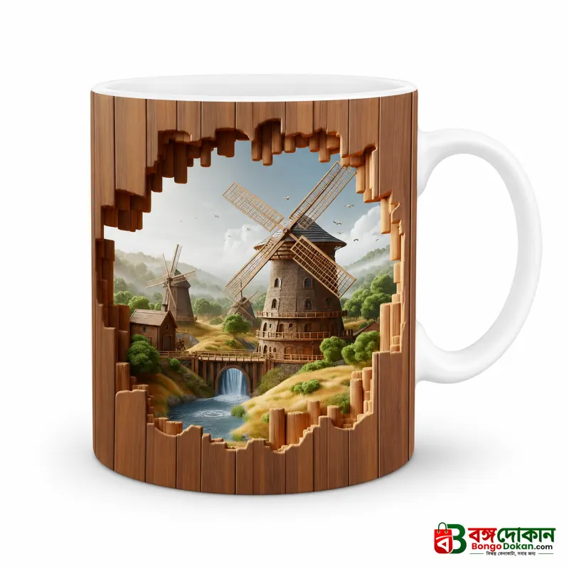Scenic Windmill Mug – Premium Ceramic Coffee Mug with 3D Rural Landscape Wraparound Design, Microwave & Dishwasher Safe - বাংলাদেশে সেরা দাম ও লাইফস্টাইল কালেকশন - গ্যালারি