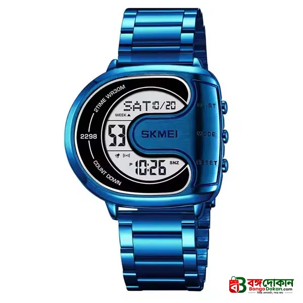 SKMEI 2298 Digital Stainless Steel Luminous Men’s Watch (Blue) - বাংলাদেশে সেরা দাম ও নতুন কালেকশন - গ্যালারি