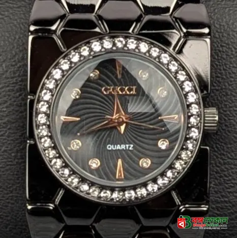 Stylish Black Ladies Quartz Watch with Crystal Bezel – Premium Bracelet Design - বাংলাদেশে সেরা দাম ও আকর্ষণীয় কালেকশন - গ্যালারি