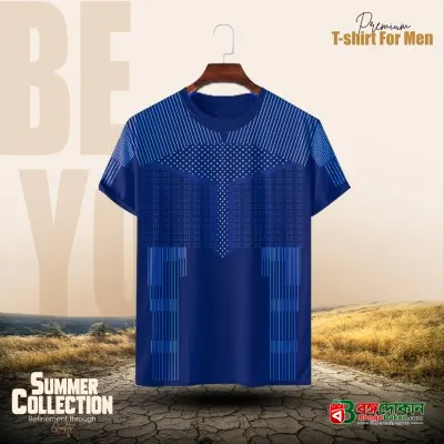 Stylish Comfortable sports T-Shirt(Navy Blue) - বাংলাদেশে সেরা দাম ও নতুন কালেকশন - গ্যালারি