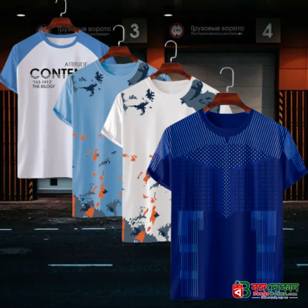 Stylish/Comfortable sports T-Shirt 4 (Four) pcs combo offer - বাংলাদেশে সেরা দাম ও নতুন কালেকশন - বাংলাদেশে সেরা অফার ও দাম