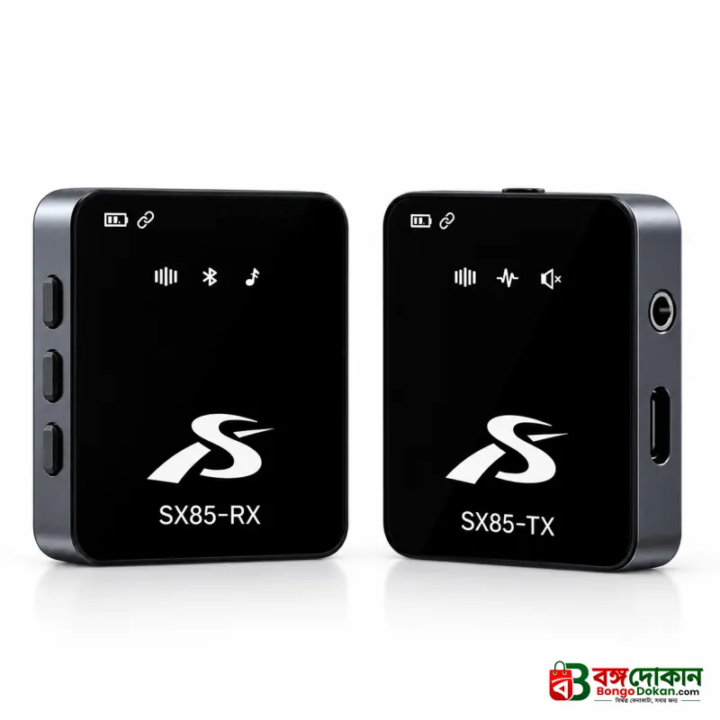 SX85 Dual Wireless Lavalier Microphone – Multi-Device Clip-On Mic with Noise Reduction, Dual Transmitters for PC, DSLR Camera, iPhone & Type-C Android - বাংলাদেশে সেরা দাম ও স্পেসিফিকেশন - গ্যালারি