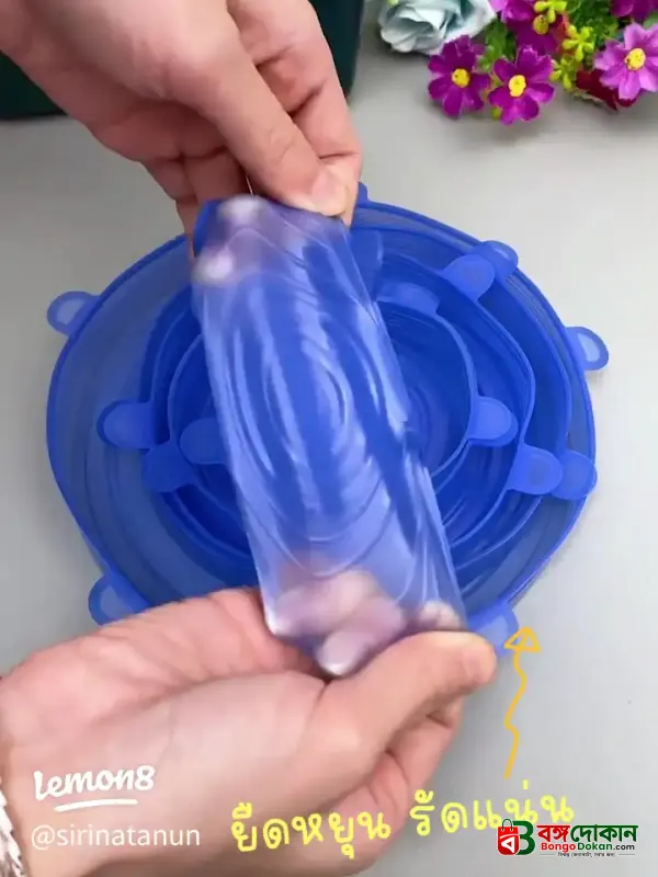 Tampas extensíveis de silicone, 6 pçs, reutilizáveis, wrap comida, mantem fresco, sela a tigela, elástico, capa de enrolar, cozinha, panelas - বাংলাদেশে সেরা দাম ও লাইফস্টাইল কালেকশন - গ্যালারি