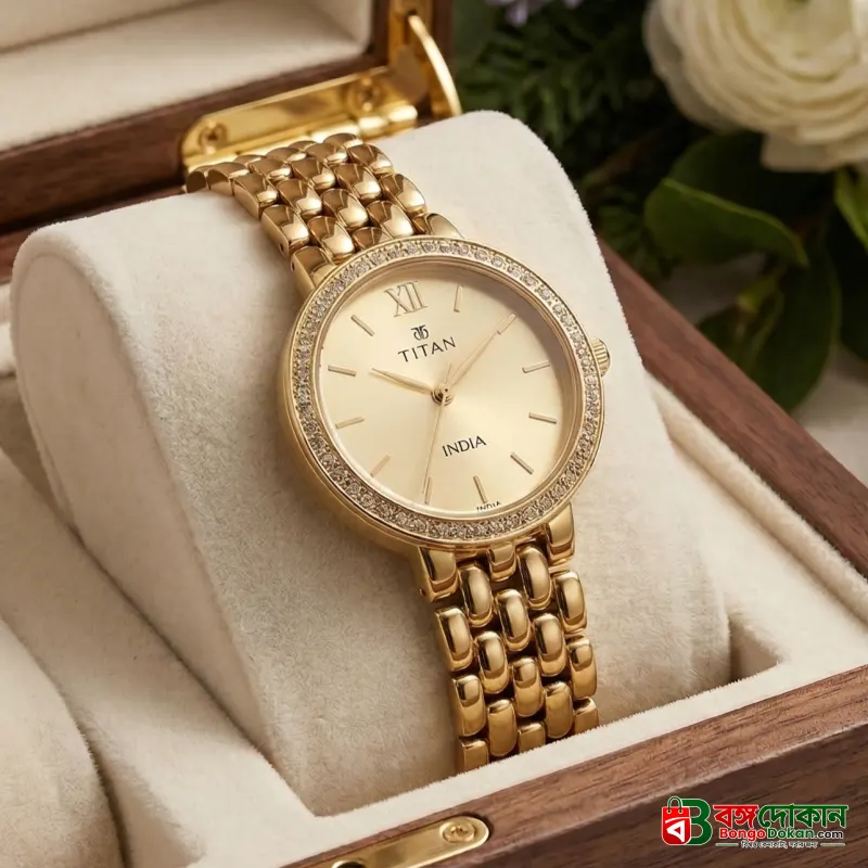 Titan Two-Tone Crystal Roman Dial Men's Watch – Quartz Analog Movement, 3ATM Water Resistant, Scratch-Resistant Mineral Glass, Stainless Steel Strap with Free Chain Cutter & Gift Box - বাংলাদেশে সেরা দাম ও নতুন কালেকশন - গ্যালারি