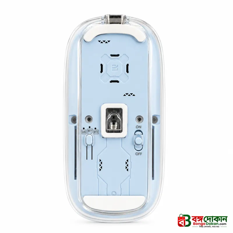 Transparent Wireless Mouse – Tri-Mode 2.4G & Bluetooth 5.3 Ergonomic Optical Mouse with Type-C Rechargeable Battery, Adjustable 1600 DPI, RGB Breathing Light & Desktop Return Button - বাংলাদেশে সেরা দাম ও স্পেসিফিকেশন - গ্যালারি