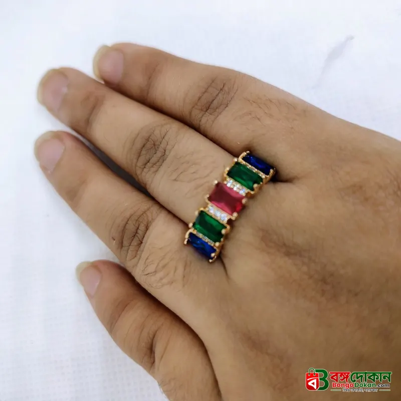 vibrant gold ring adorned with colorful gemstones, - বাংলাদেশে সেরা দাম ও এক্সক্লুসিভ ডিজাইন - গ্যালারি