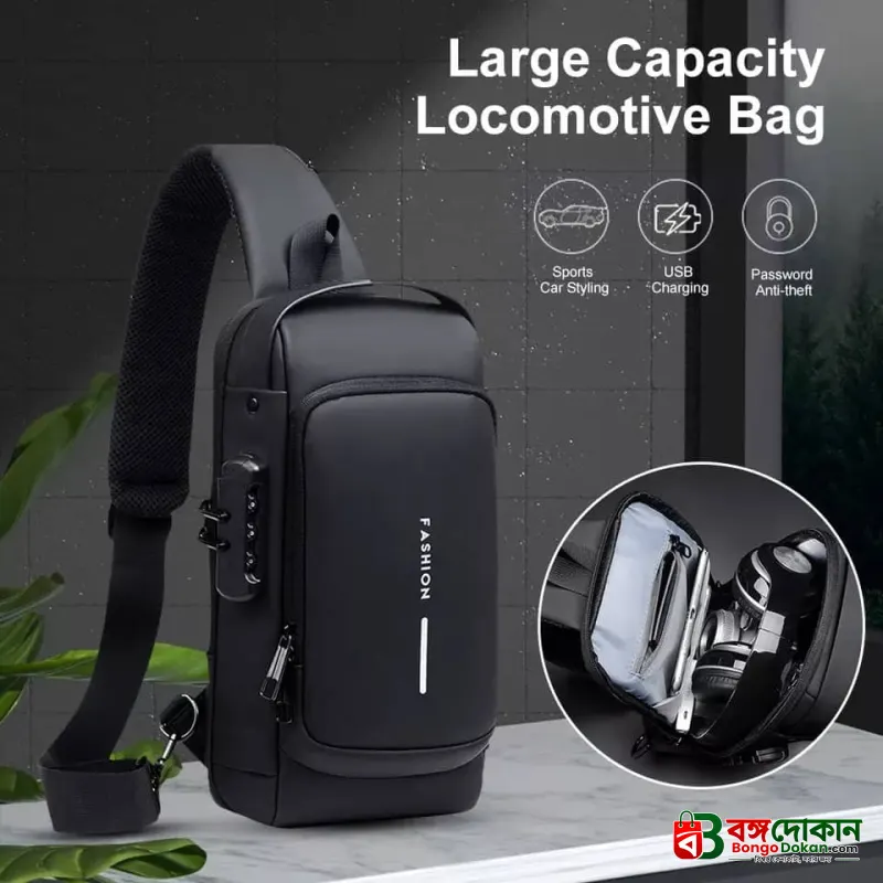 (Wallet ফ্রি) shoulder bag With Lock - Black - বাংলাদেশে সেরা দাম ও প্রিমিয়াম কোয়ালিটি - গ্যালারি