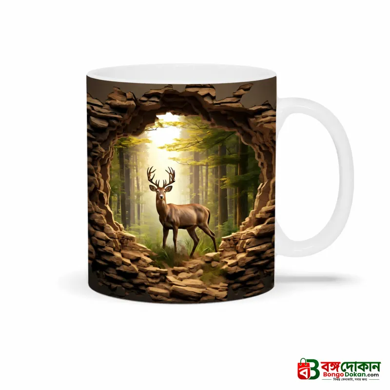 Wild Nature Deer Ceramic Mug – Premium Wraparound Design Coffee Mug with Forest & Stag Print, Microwave & Dishwasher Safe - বাংলাদেশে সেরা দাম ও লাইফস্টাইল কালেকশন - গ্যালারি