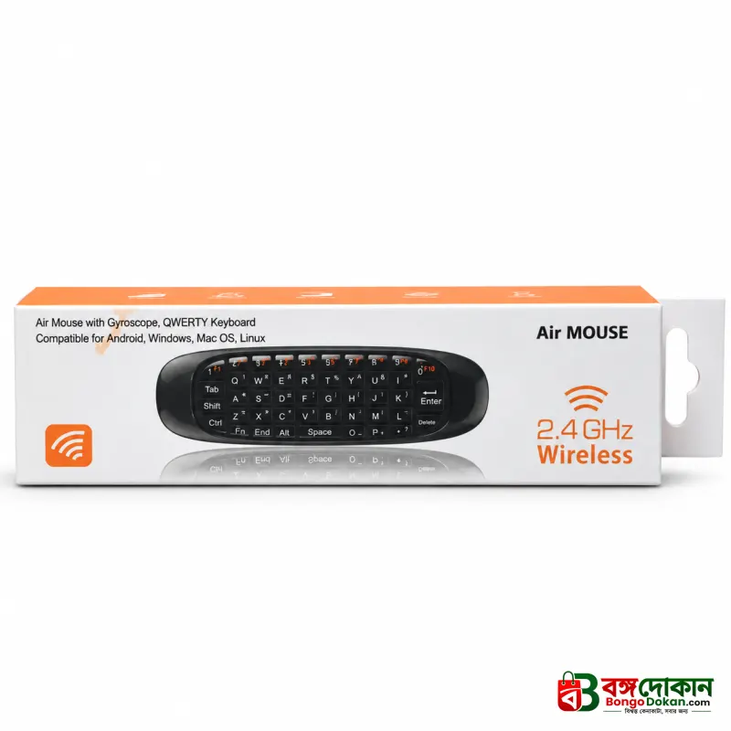 Wireless Air Mouse with Dual-Sided QWERTY Keyboard & Gyroscope - বাংলাদেশে সেরা দাম ও স্পেসিফিকেশন - গ্যালারি