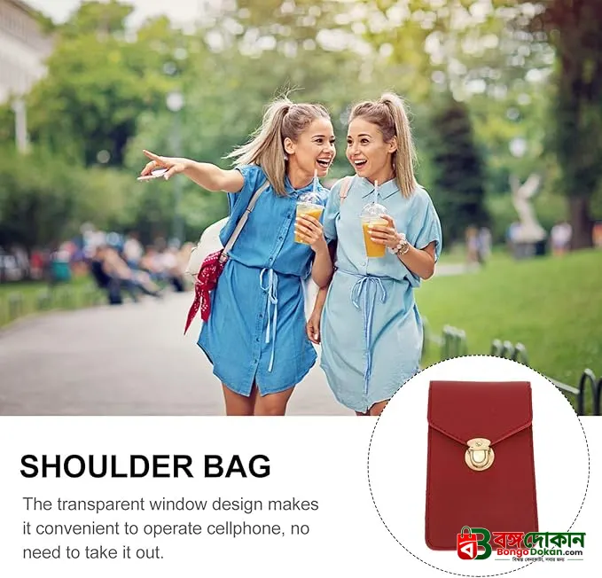 Women's PU Leather Phone Holder With Neck Strap Wallets Touch Screen Bags(Red) - বাংলাদেশে সেরা দাম ও আকর্ষণীয় কালেকশন - গ্যালারি