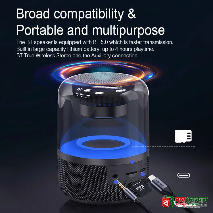 Z5 RGB Mini Portable Wireless Bluetooth Speaker – 5W Compact Speaker with Dynamic LED Light Effects, Bluetooth 5.0, TWS & Rechargeable Battery - বাংলাদেশে সেরা দাম ও স্পেসিফিকেশন - গ্যালারি